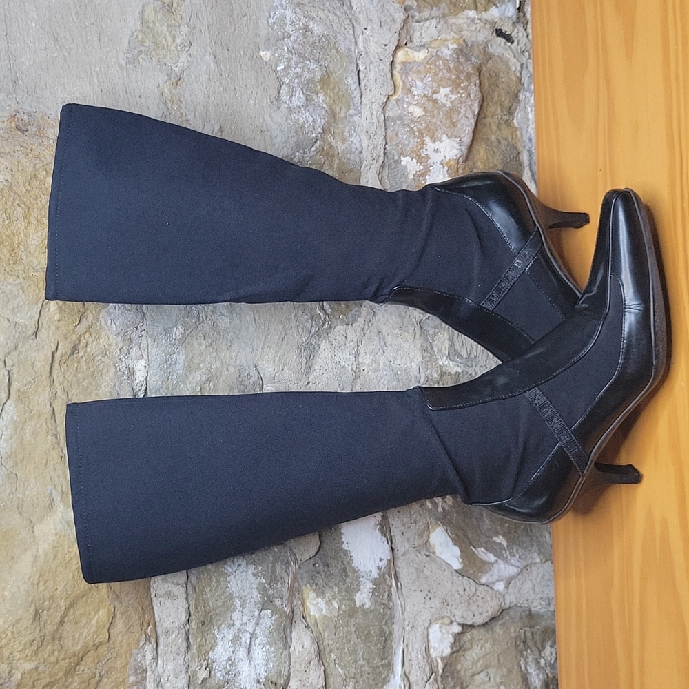 Prada Black Nylon and Leather Boots